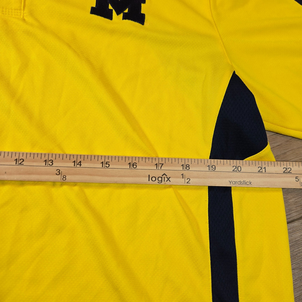 Adidas Golf Michigan Wolverines Polo Mens L Yellow Climalite NCAA Preppy - Picture 5 of 10